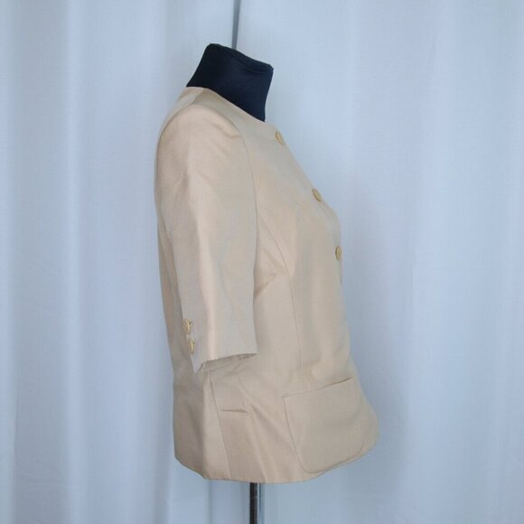 Salvatore Ferragamo Silk Jacket Butter Yellow Sz 6 - Picture 4 of 8